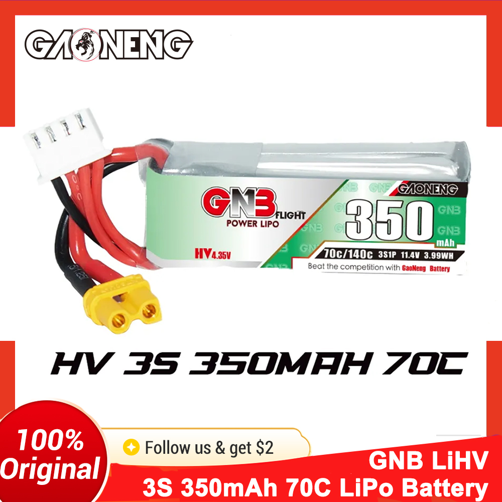 Gaoneng GNB 350mAh 3S 70C LiPo - Walksnail Avatar Hd Goggles X ulasan dan harga